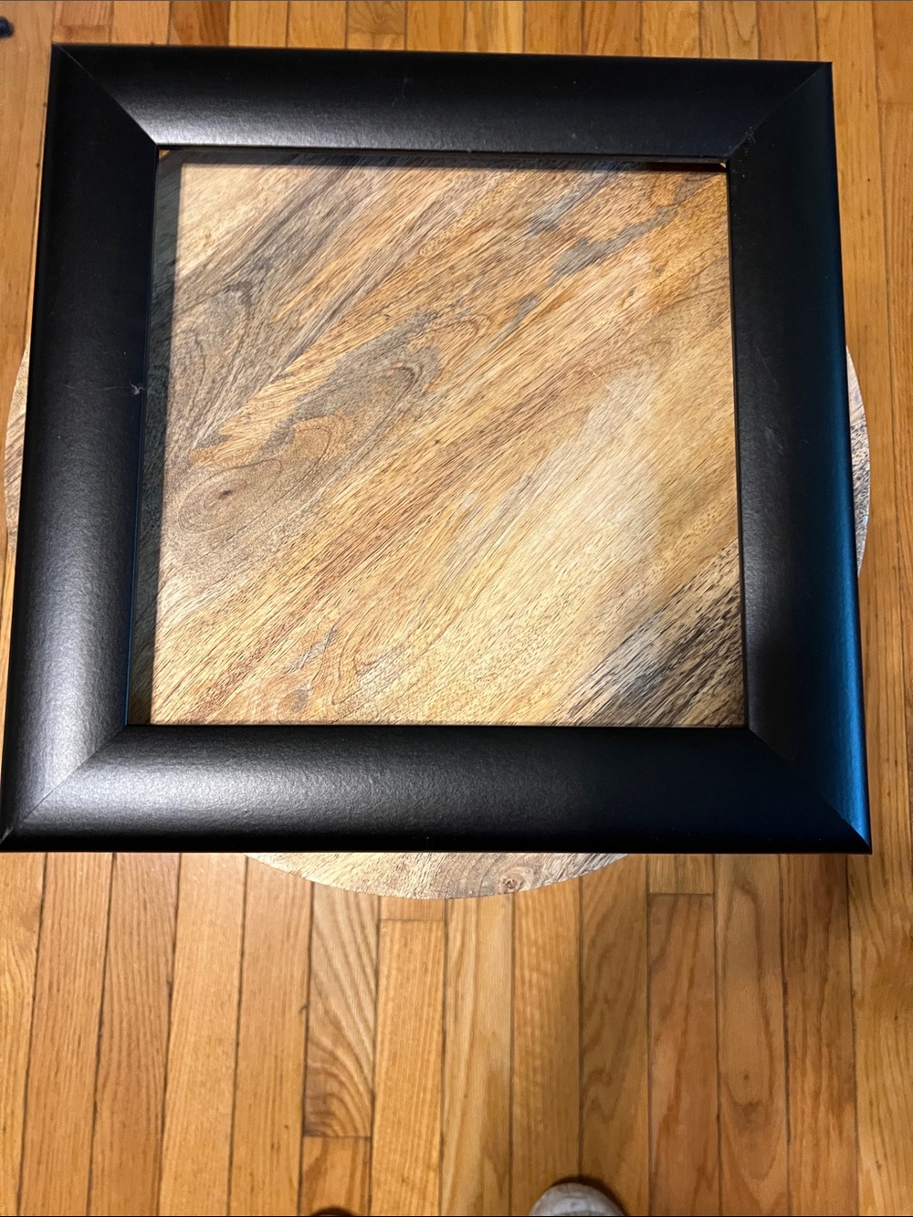 Black Wood-Framed Decorative Wall Accent